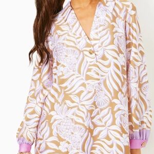 Lilly Pulitzer Iralanne shirt Dress in Purple and Cream